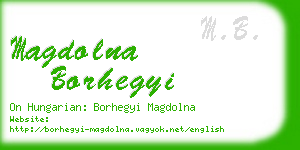 magdolna borhegyi business card